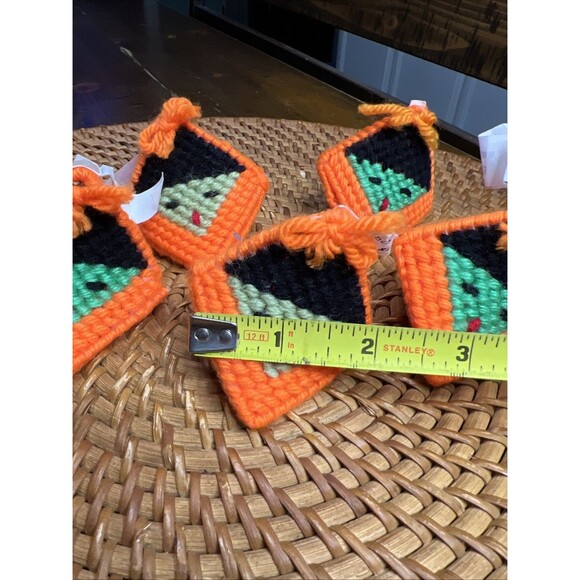 5 Handmade Plastic Monster Halloween Treat Containers , Boo Bags, Spooky - Picture 3 of 4